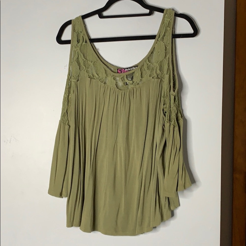 Green long sleeve should cut out shirt